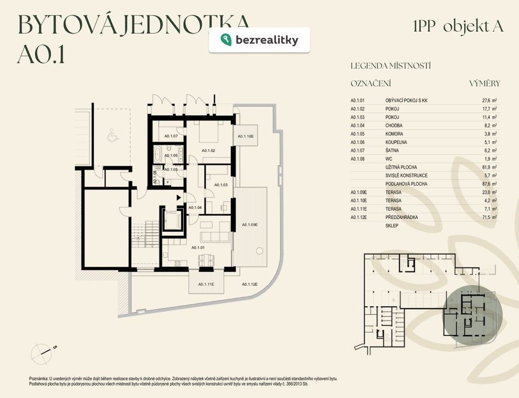 Byt 3+kk · 88 m² · U starého židovského hřbitova 3293, Praha Smíchov - 4