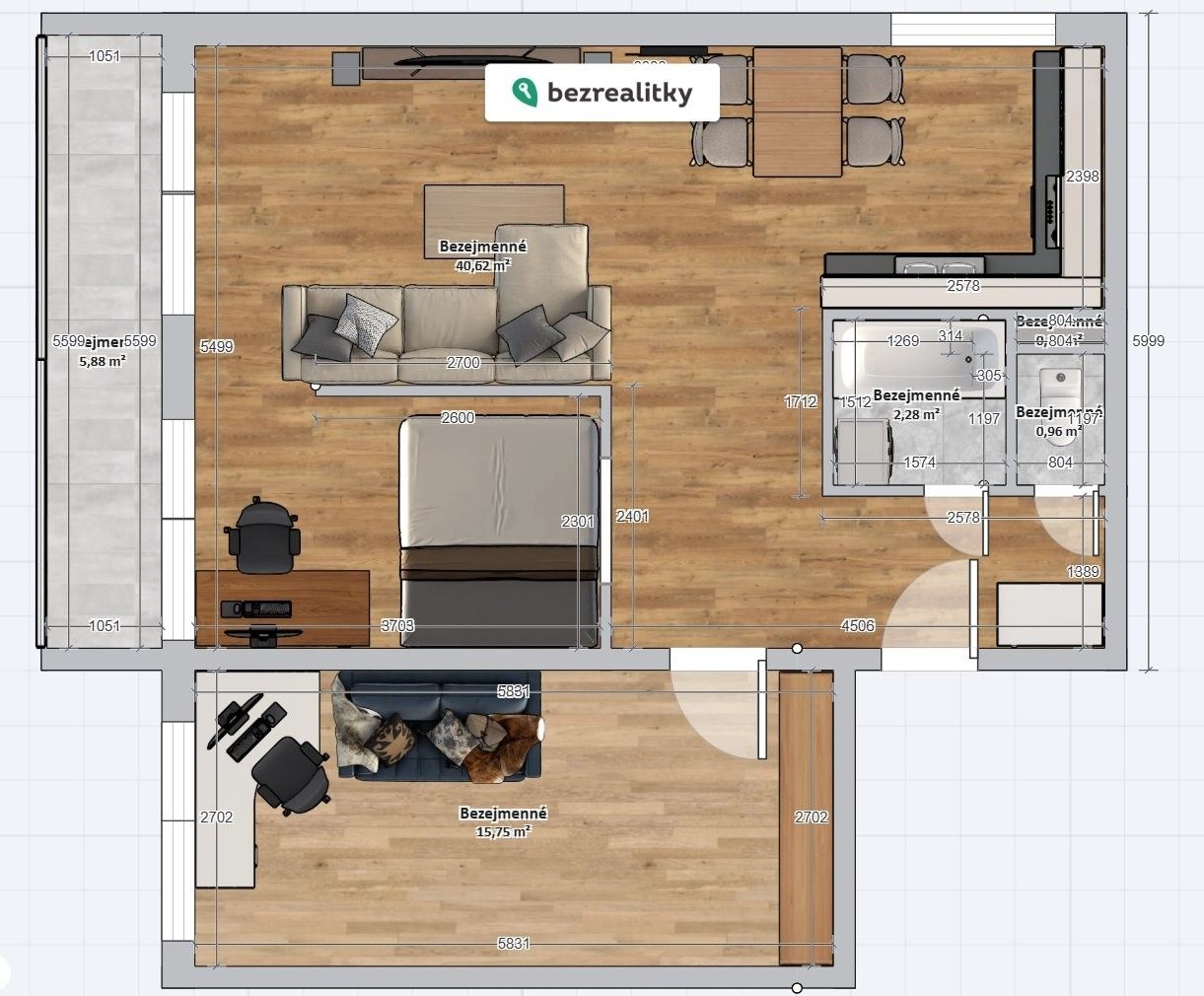 3+1, Nová výstavba 202, Obrnice, 73 m²