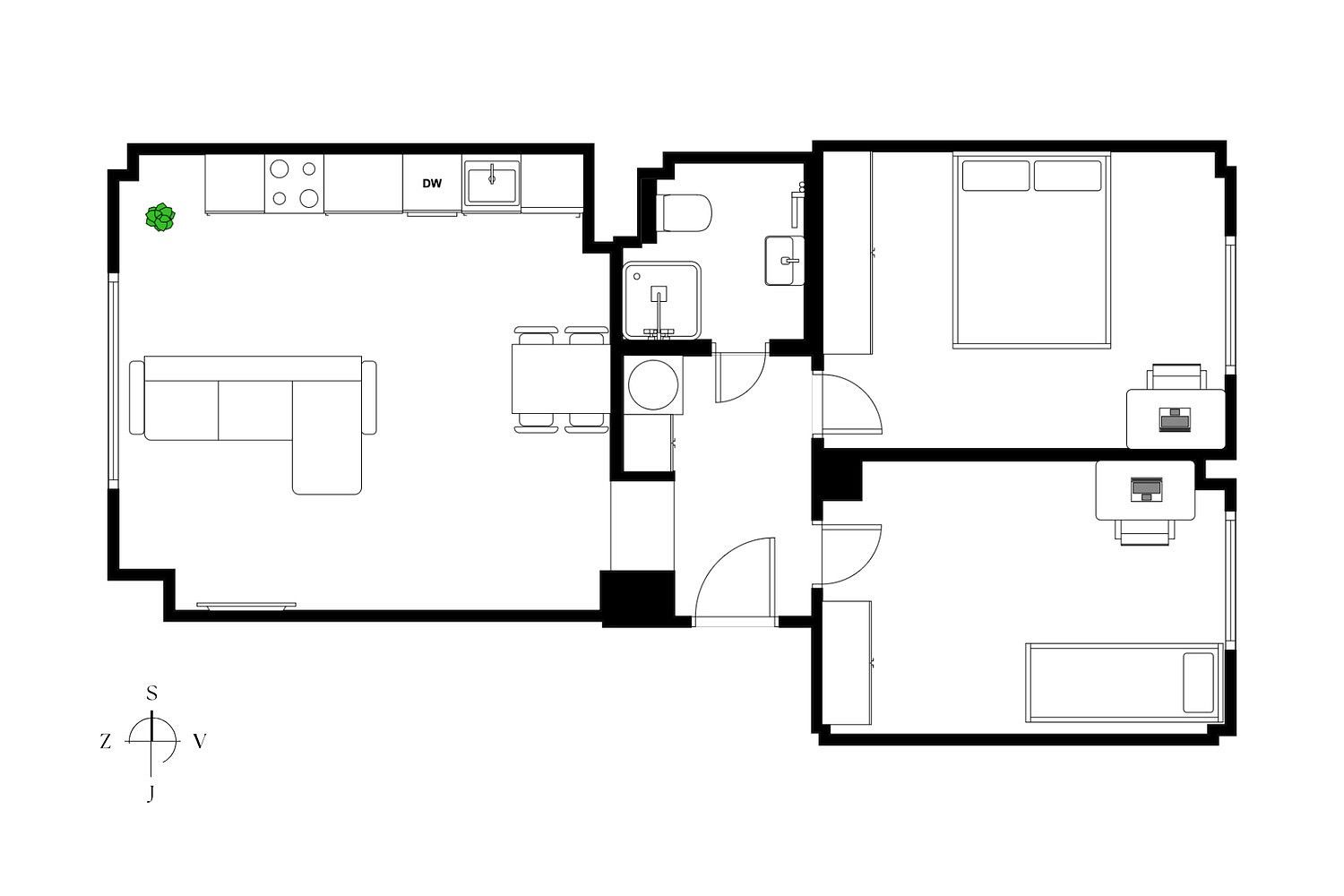 Byt 3+kk · 57 m² · Gruzínská, Praha 10 - Vršovice - 3