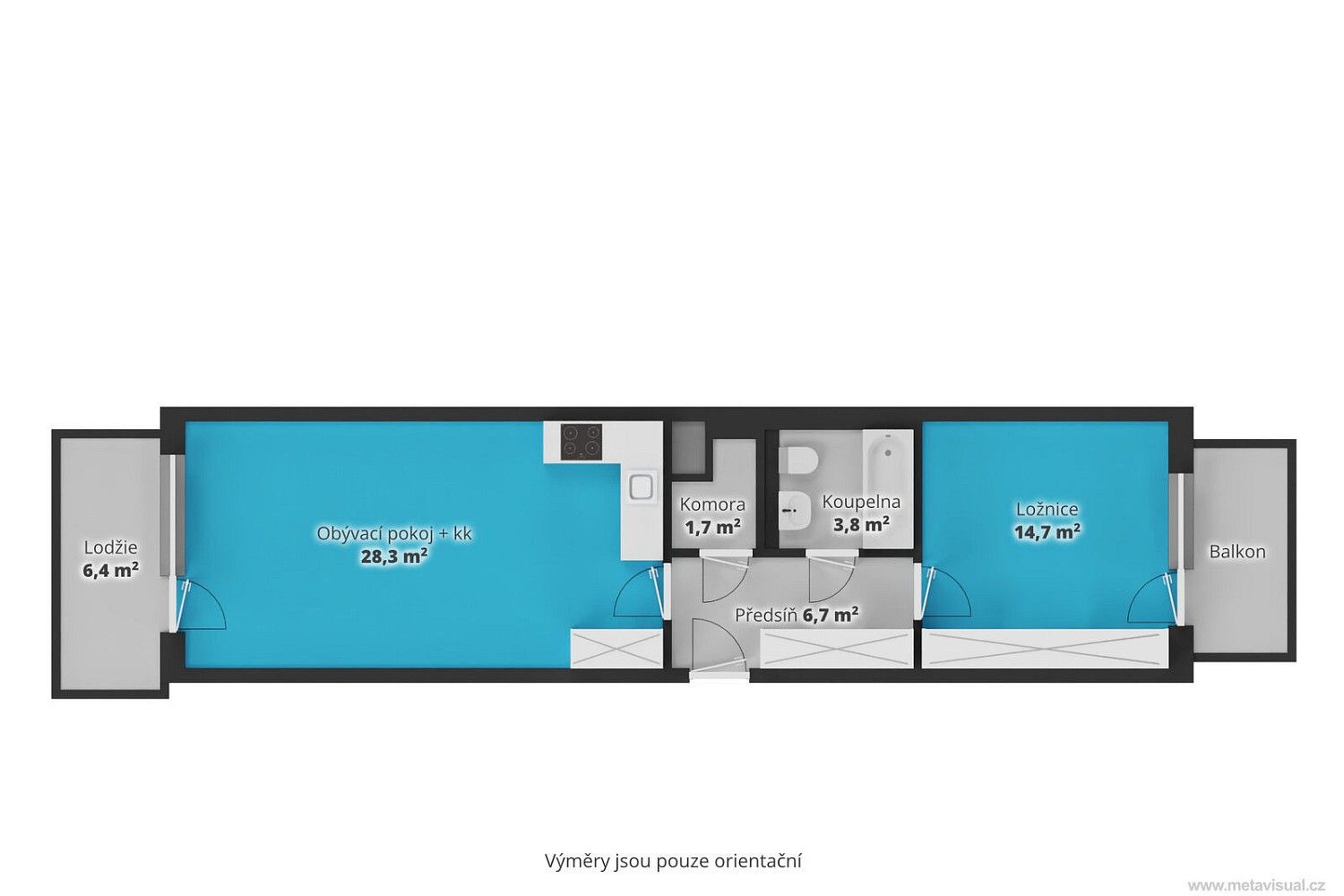 Byt 2+kk · 62 m² · Praha - Košíře, okres Praha 5, Hlavní město Praha - 3
