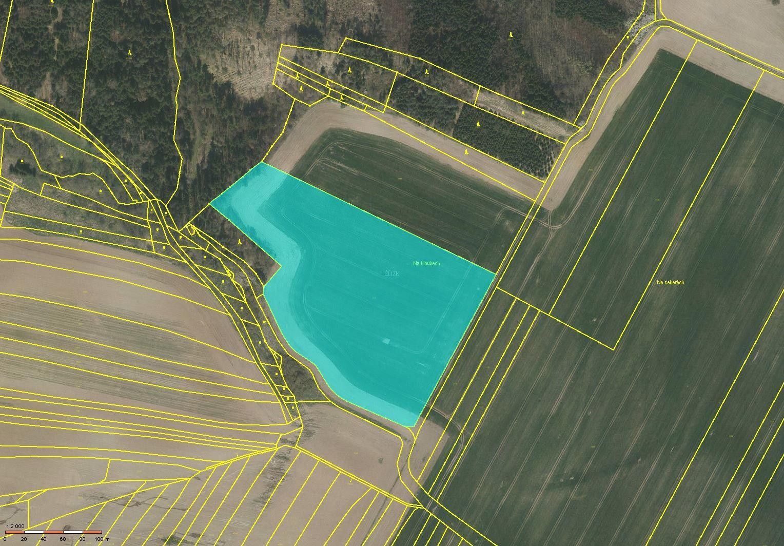 Zemědělské pozemky, Chřešťovice, Albrechtice nad Vltavou, 44 793 m² - 1