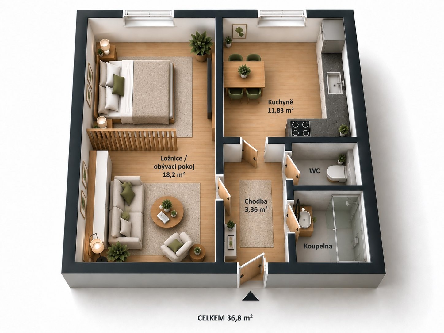 Byt 2+kk · 37 m² · Na domovině, Praha Libuš - 4