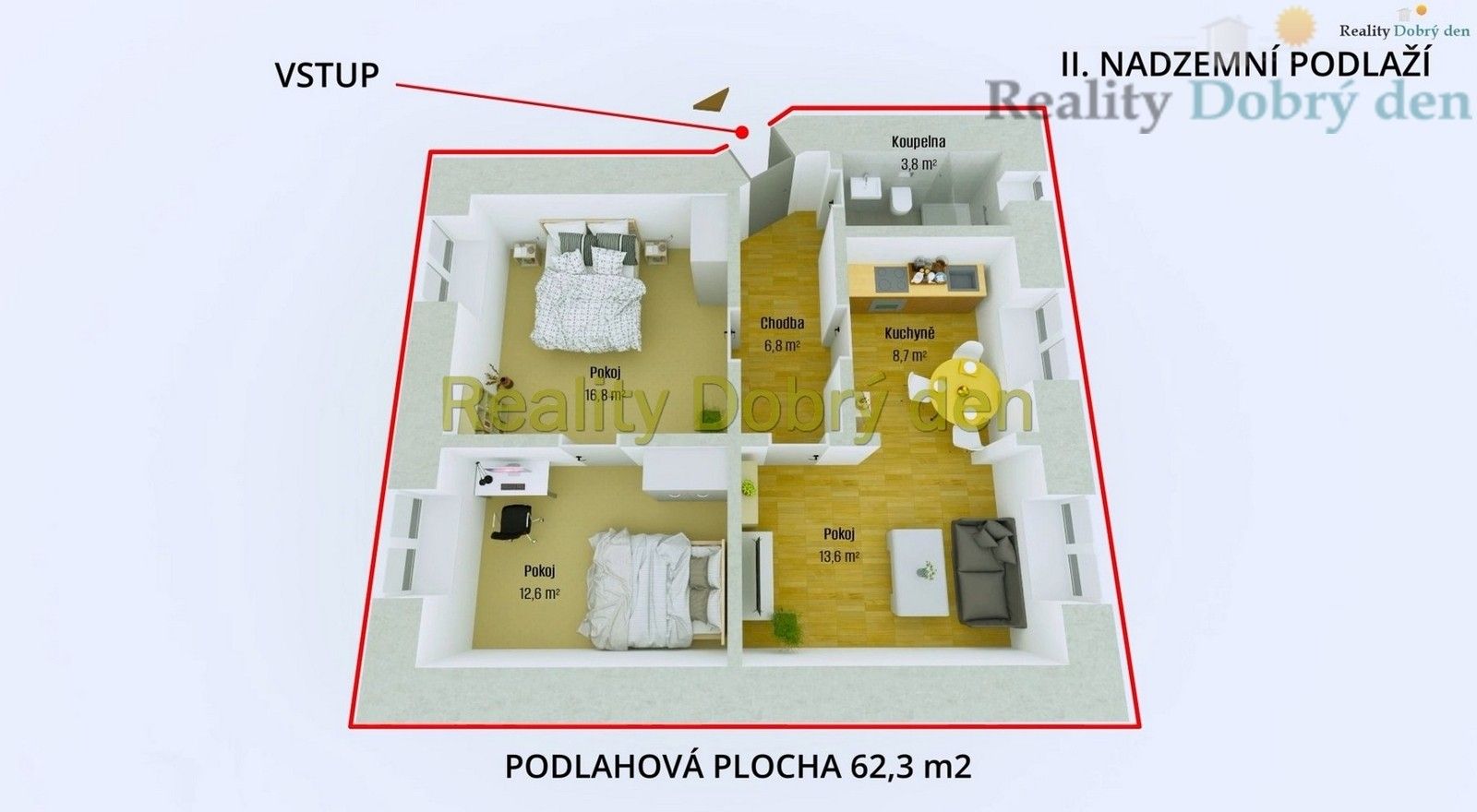 Pronájem byt 3+1 - Stará silnice, Opava, 62 m²