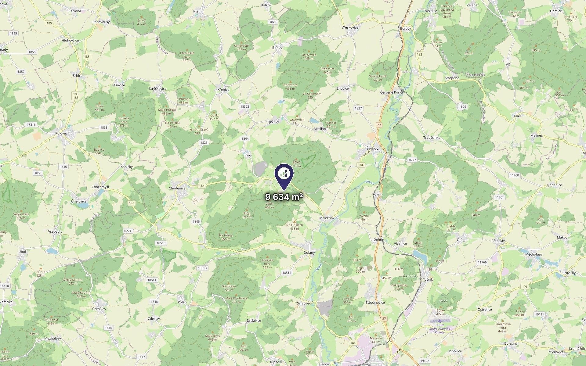 Louka · 9 634 m² · Ježovy - 3