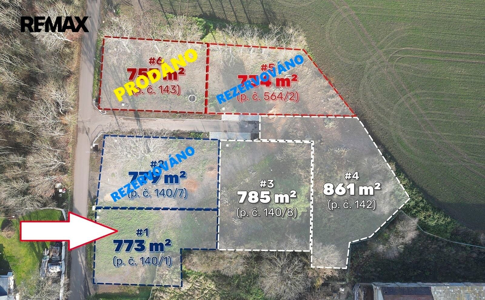 Pozemky pro bydlení, Lišnice, 773 m² - 1