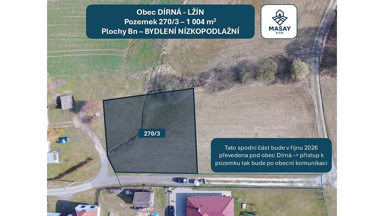 Pozemek pro bydlení · Dírná - Lžín, okres Tábor - 3