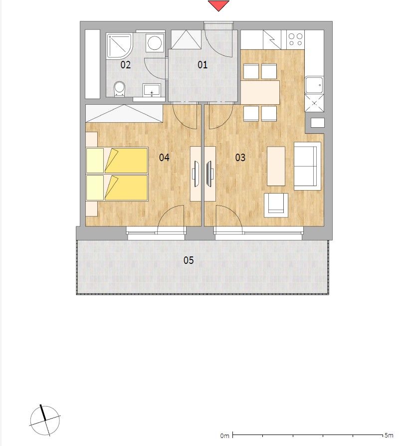 2+kk, Mezi Vodami, Praha - Modřany, 68 m² - 2