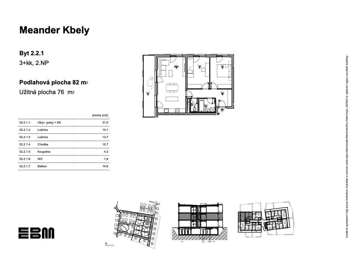 Prodej byt 3+kk - K Vinoři, Praha Kbely, 82 m² - 5