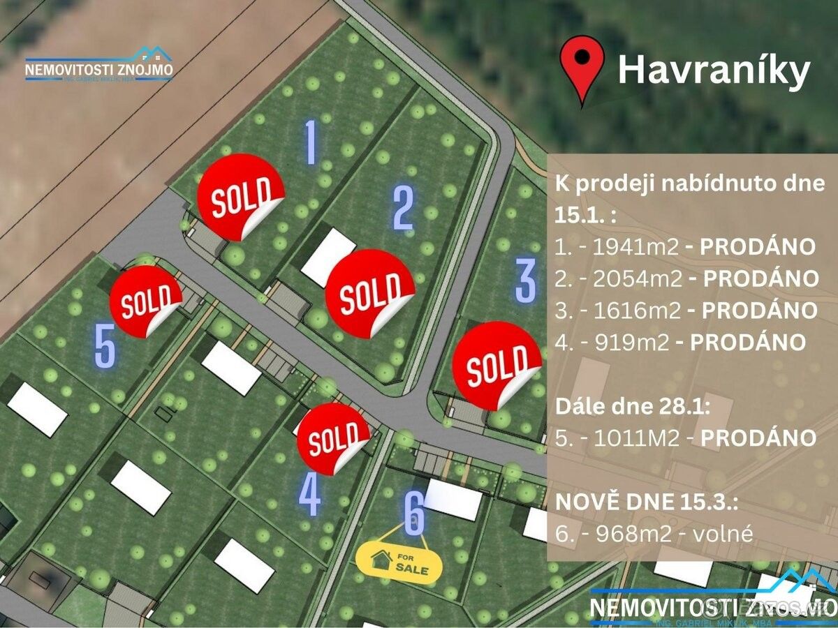 Prodej pozemek pro bydlení - Znojmo, 669 02, 968 m²