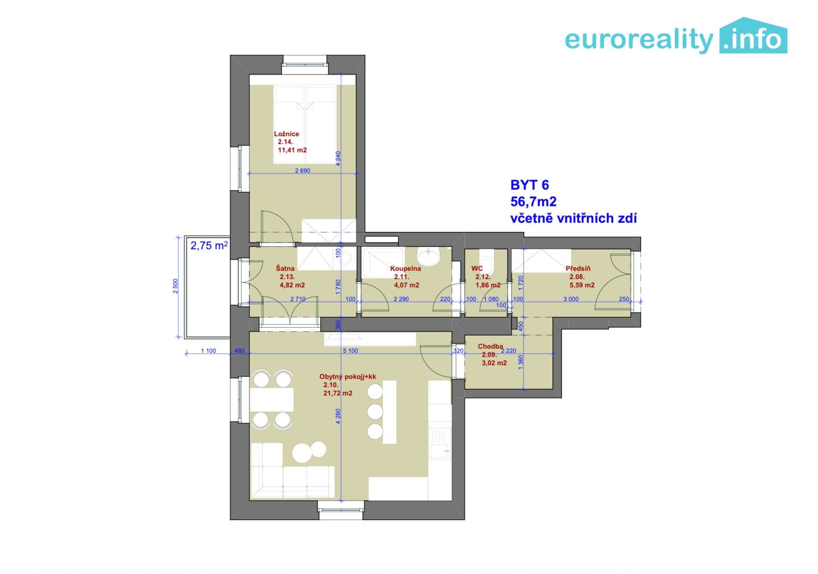 Prodej byt 2+kk - Hlavní třída, Mariánské Lázně, 56 m²