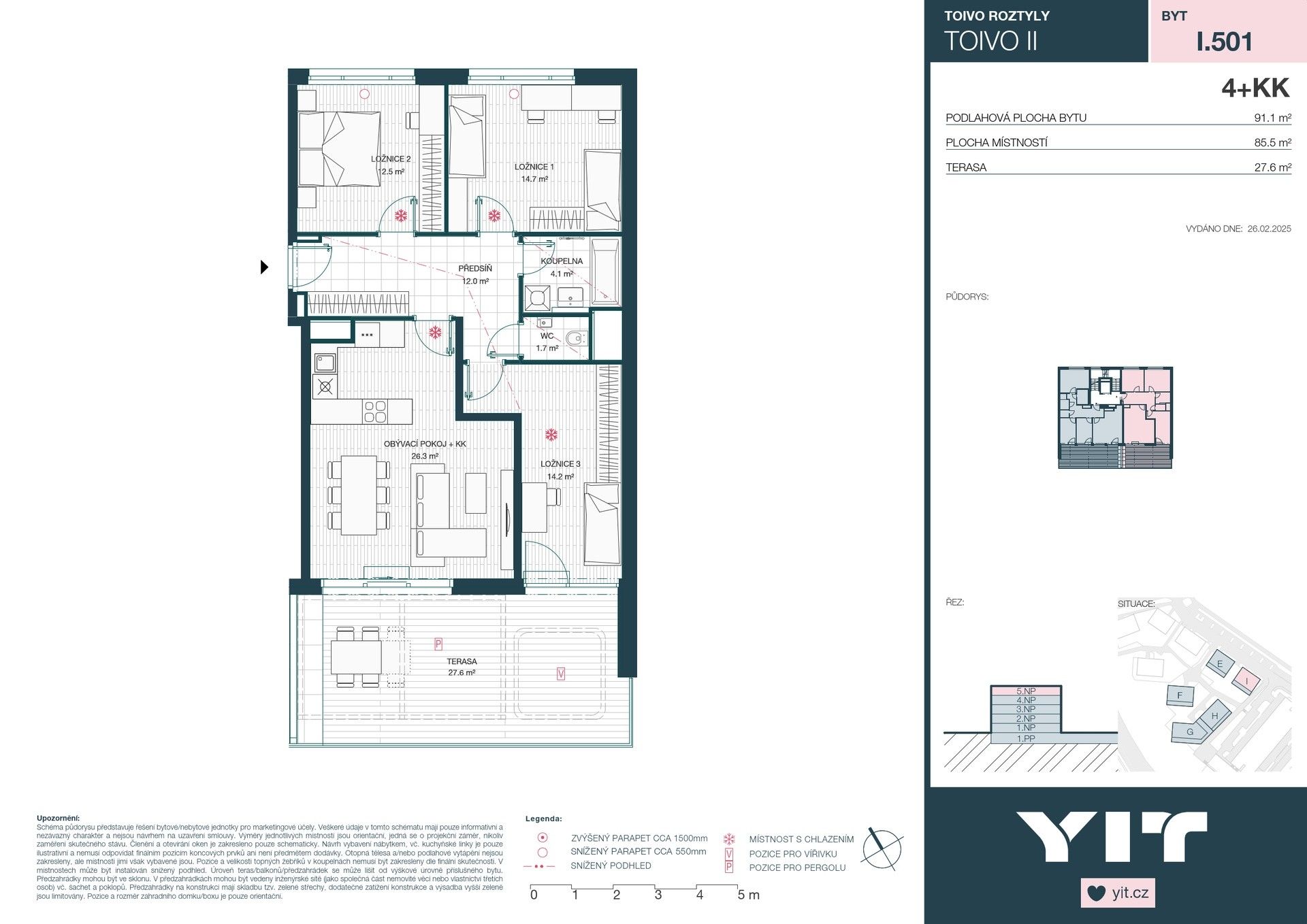 Prodej byt 4+kk - Komárkova, Praha, 86 m²