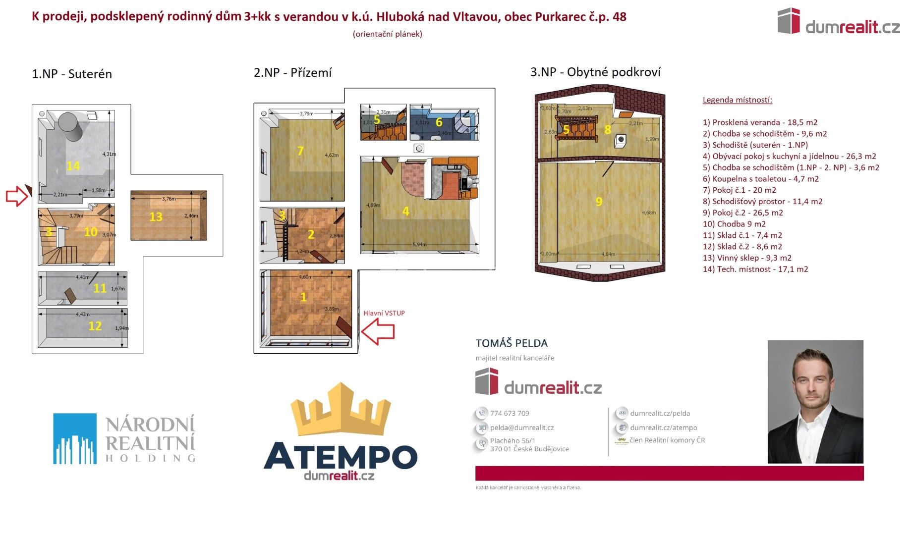 Prodej rodinný dům - Purkarec, Hluboká nad Vltavou, 172 m²