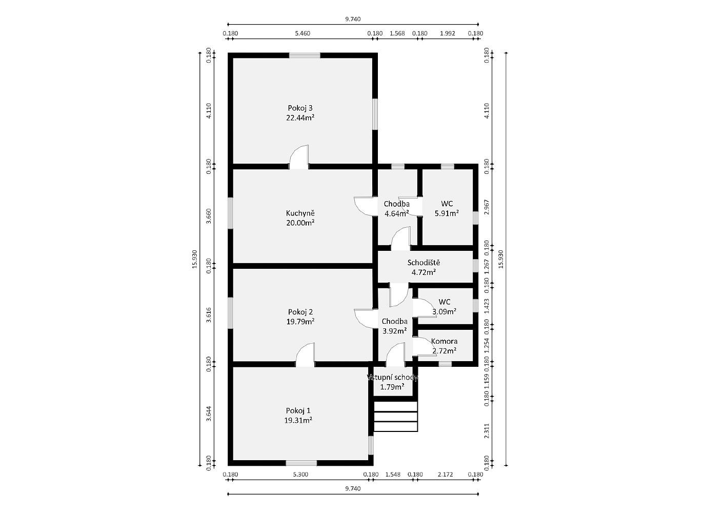 Prodej rodinný dům - Chocerady - Vlkovec, okres Benešov, Středočeský kraj, 250 m² - 2
