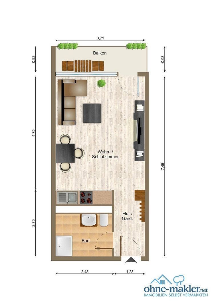 1+1, Am Alten Weg 33 Mainz-Marienborn Marienborn Rheinland-Pfalz 55127, 29 m² - 1