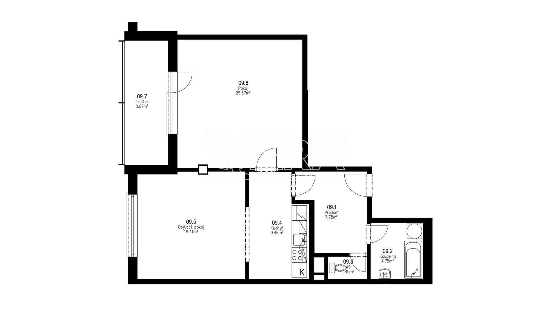 Byt 2+kk · 67 m² · Slévačská, Praha - 3