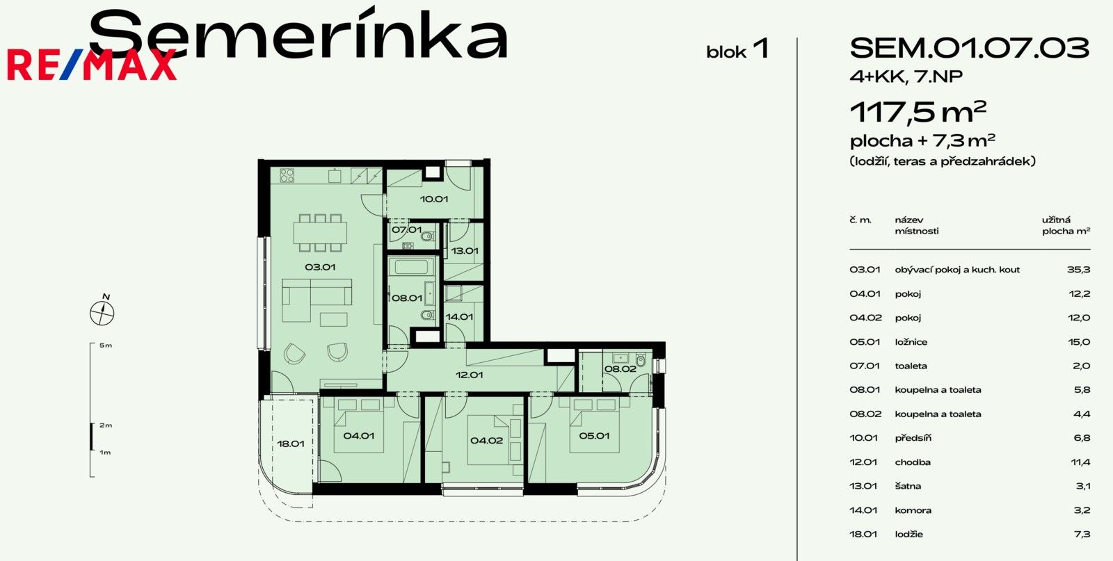 Prodej byt 4+kk - U Komína, Praha, 118 m²