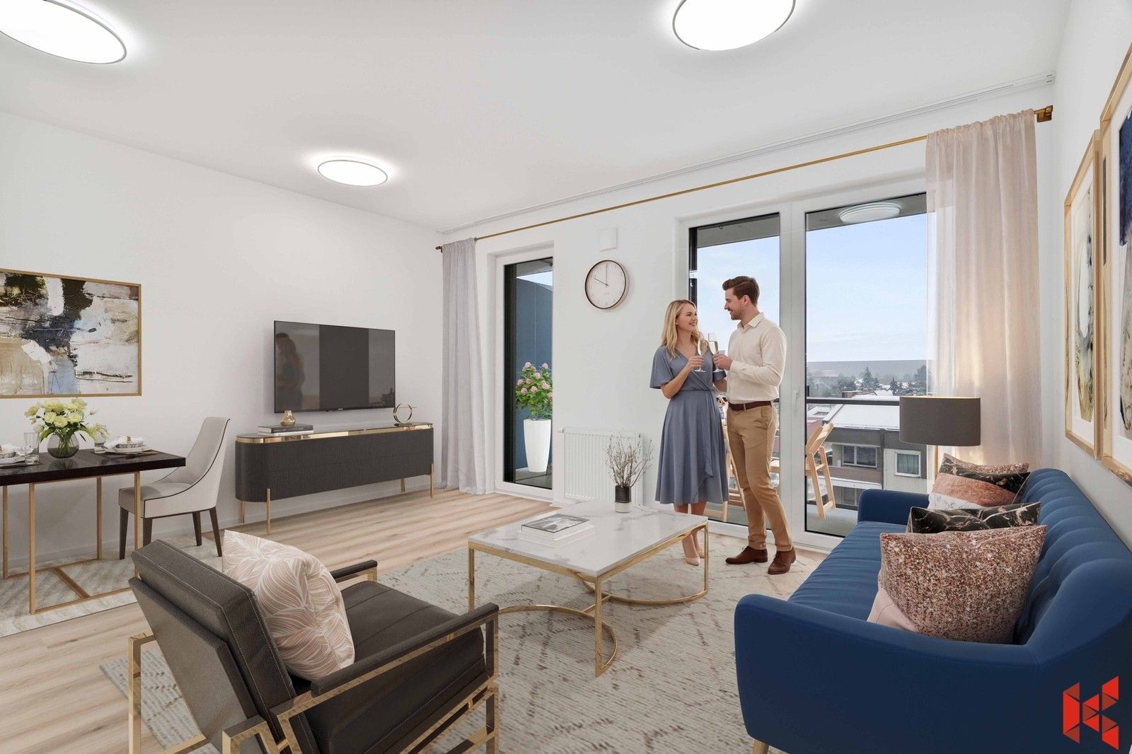 2+kk, Milánská, Praha, 46 m²