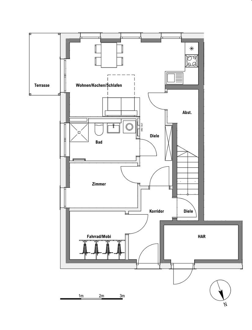 2+1, Tempelhofer Str. 8, , Braniborsko, 46 m² - 1