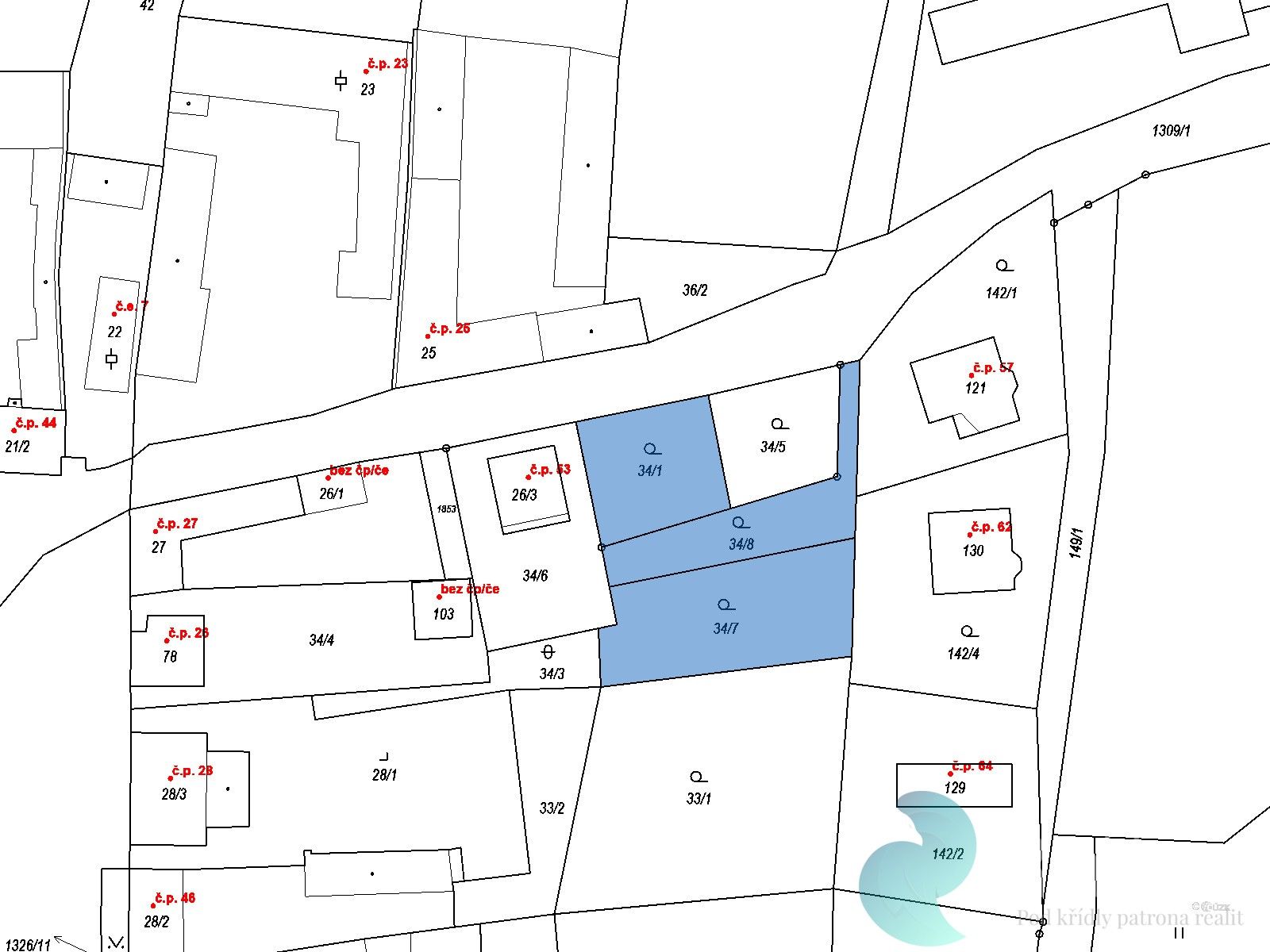 Prodej pozemek pro bydlení - Radošovice, 1 303 m² - 5