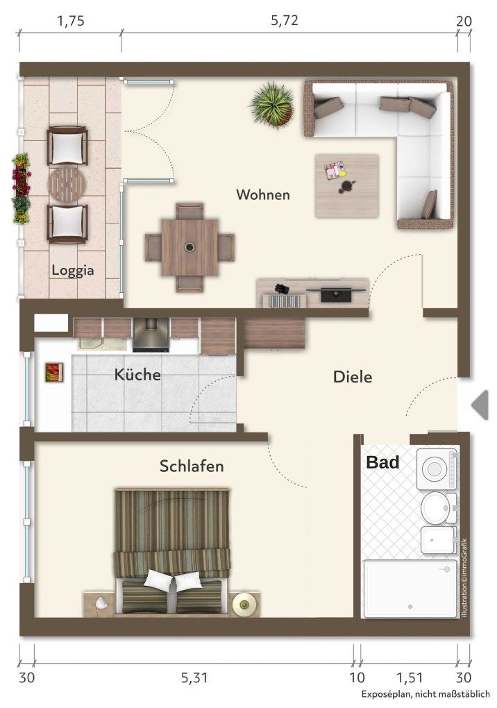 2+1, Staufenstraße 1, , Hessen, 56 m² - 1