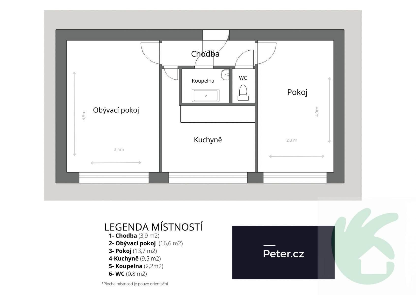 2+1, Studentská, Mělník, 54 m² - 2