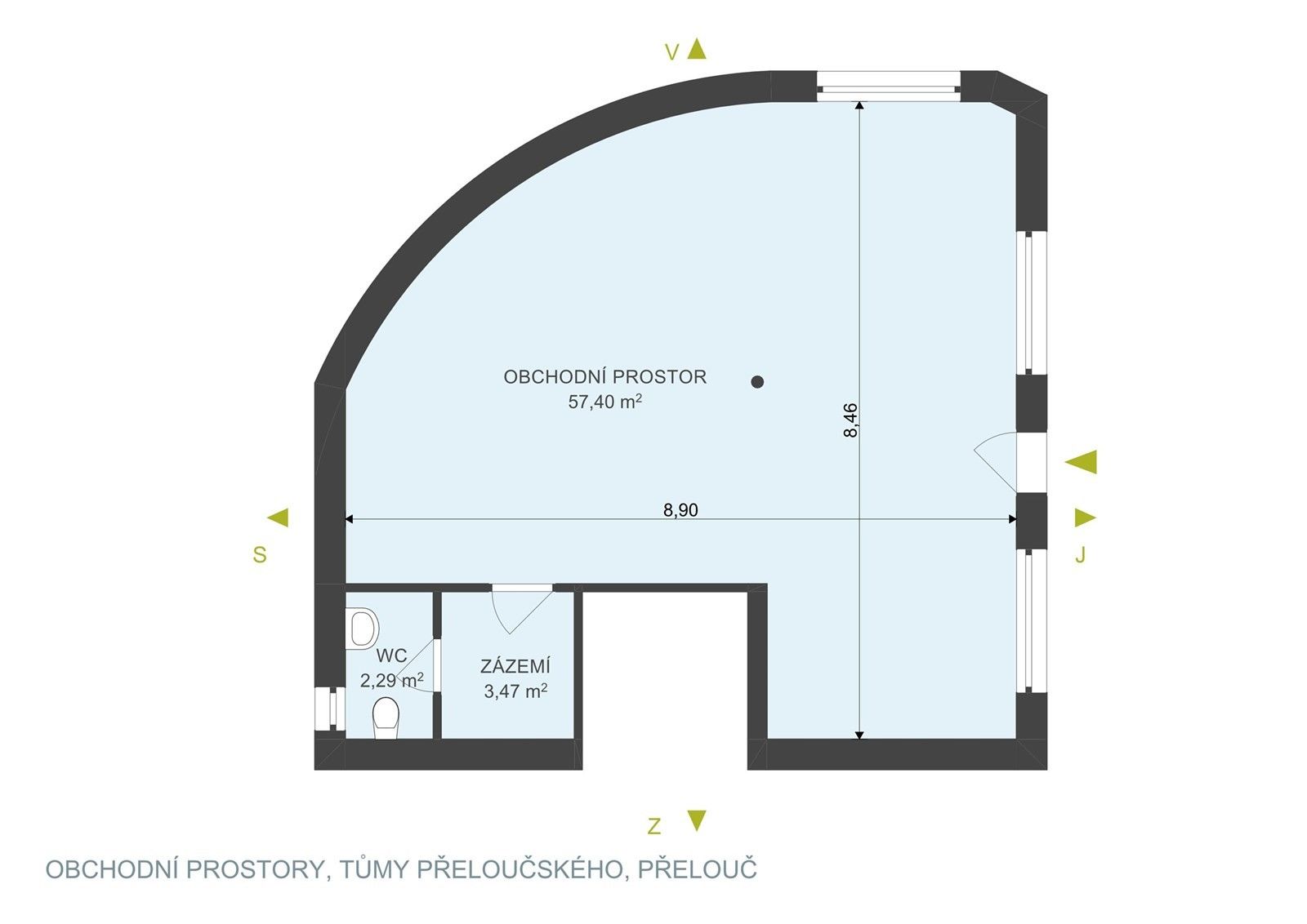 Obchodní prostory · 64 m² · Tůmy Přeloučského 1599, Přelouč - 3