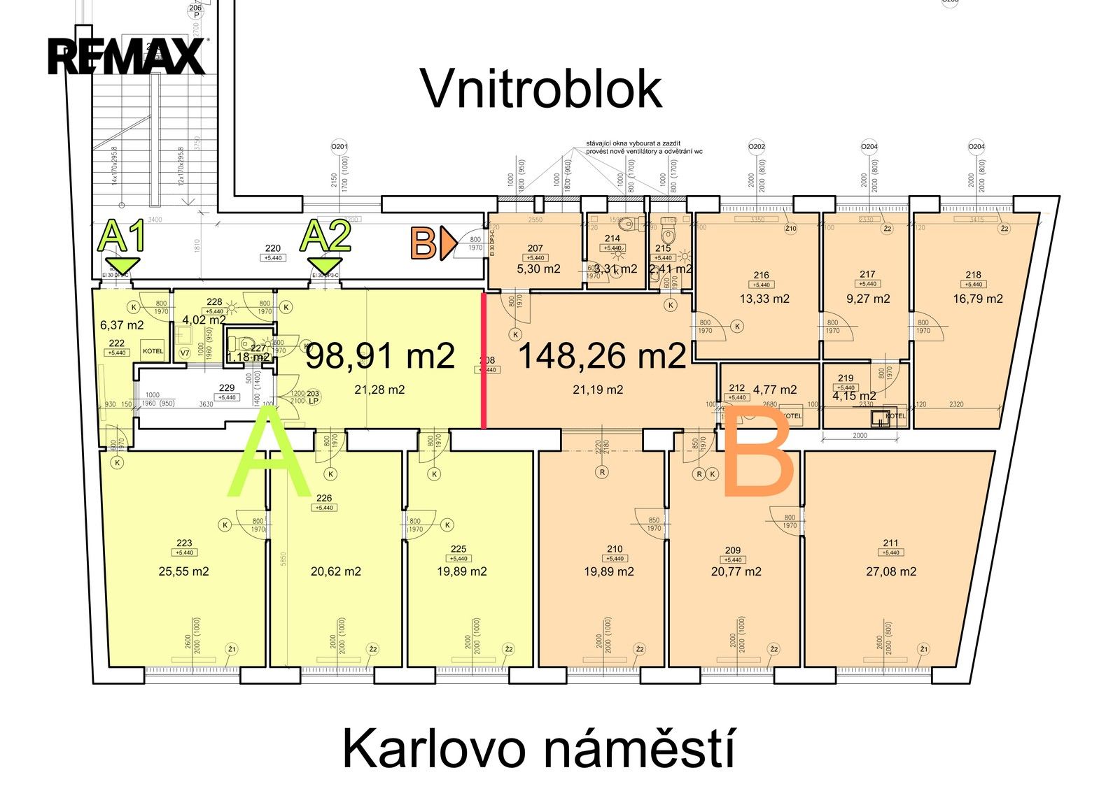 Pronájem kancelář - Karlovo náměstí 22, Roudnice nad Labem, 148 m² - 5