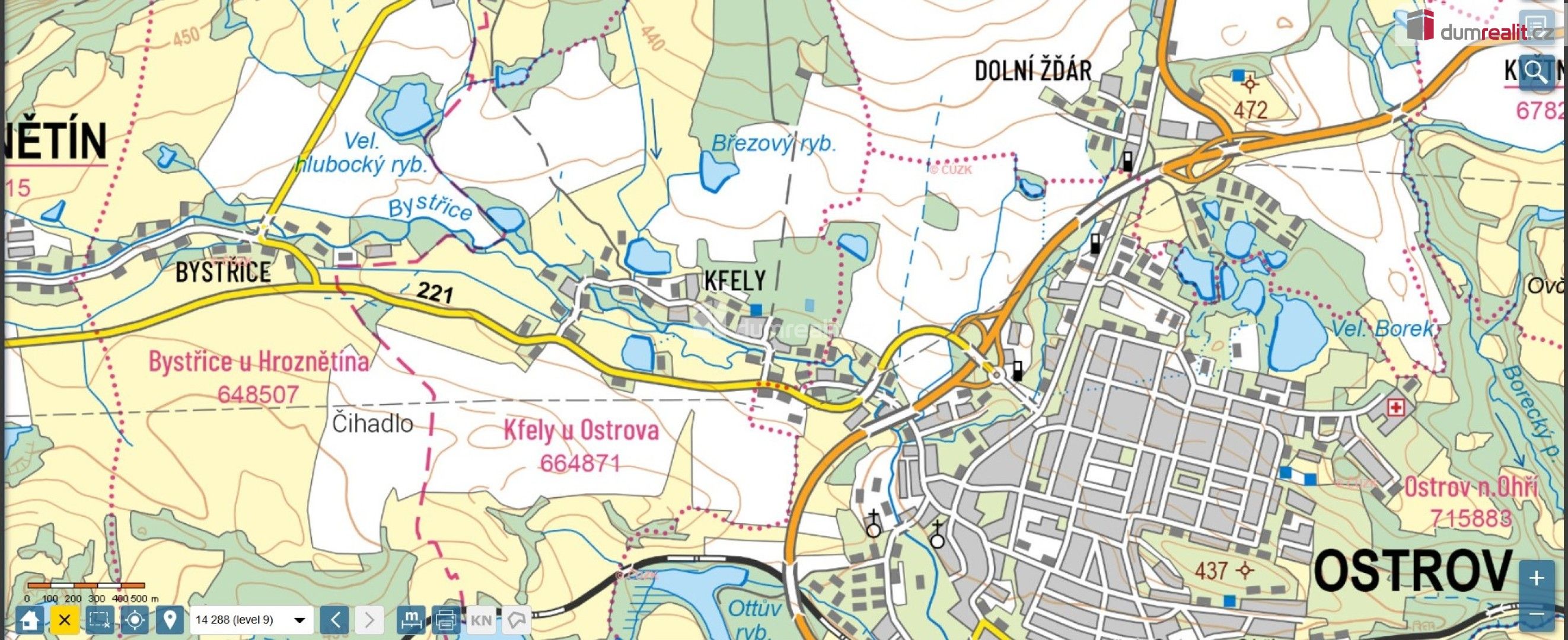 Prodej pozemek pro bydlení - Kfely, Ostrov, 1 659 m²