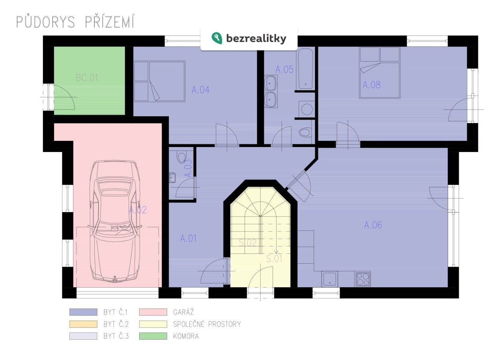 Prodej byt 3+kk - Šternberská, Divišov, 82 m²