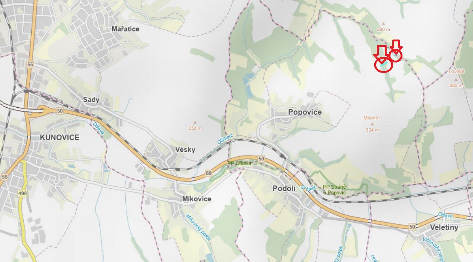 Lesy, Popovice - Horní Bříza, okres Uherské Hradiště, Zlínský kraj