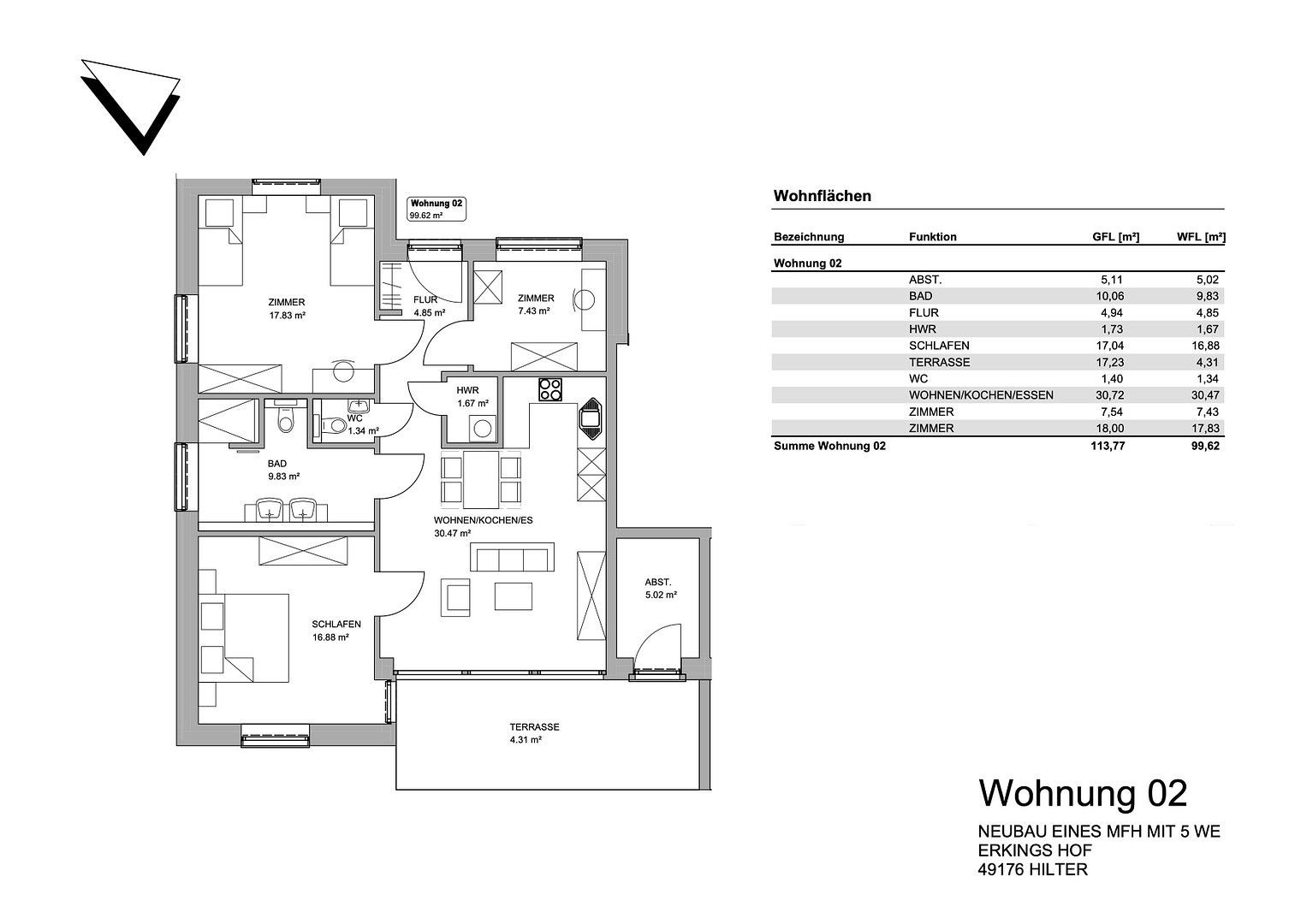 4+1, Erkings Hof 2, , Dolní Sasko, 100 m² - 1