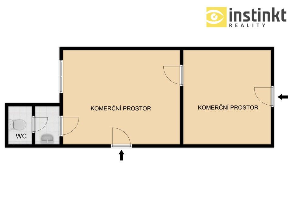 Pronájem obchodní prostory - Koterovská, Plzeň, 42 m²
