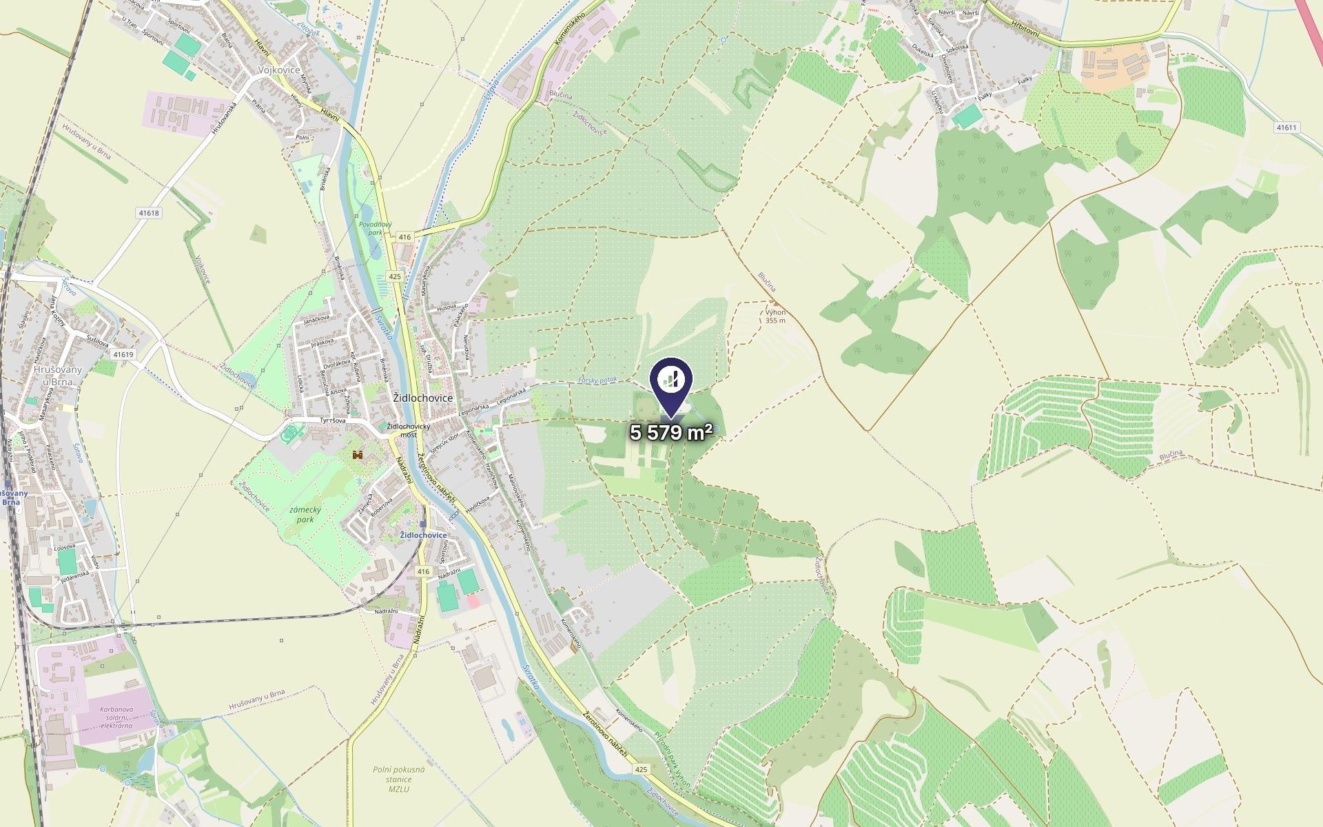 Zahrada · 5 579 m² · Židlochovice - 3