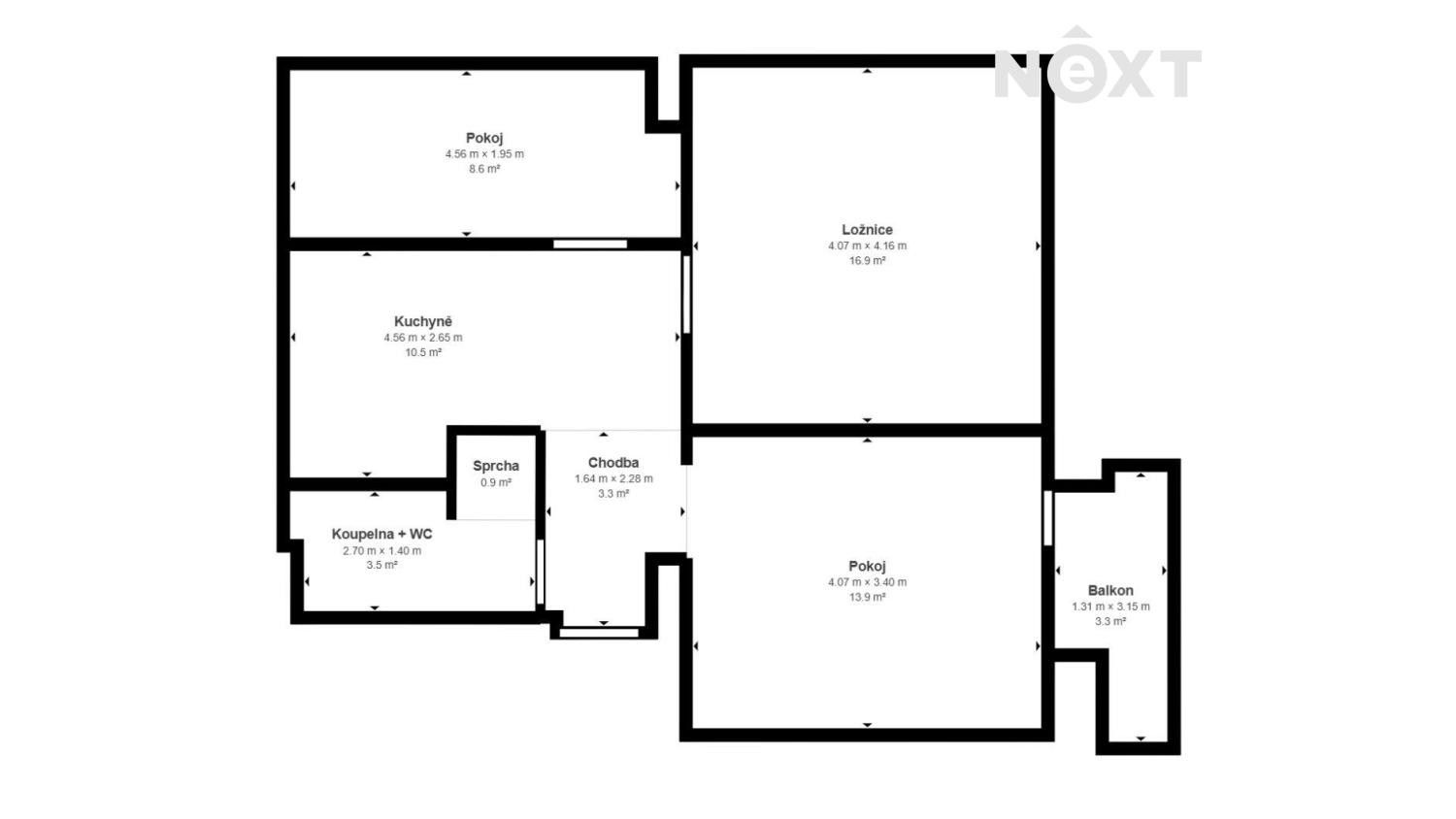 Prodej byt 3+1 - Májová, Meziboří, 54 m²