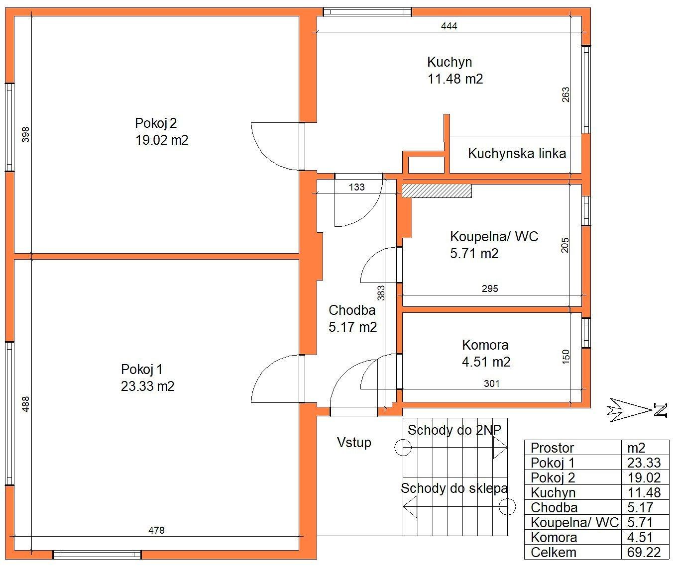 Byt 2+1 · 69 m² · Družstevní, Ostřešany - 4