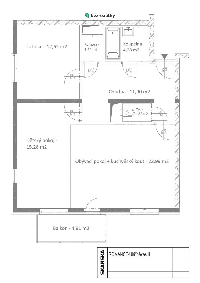 Byt 3+kk · 71 m² · K Netlukám 1472, Praha Uhříněves - 4