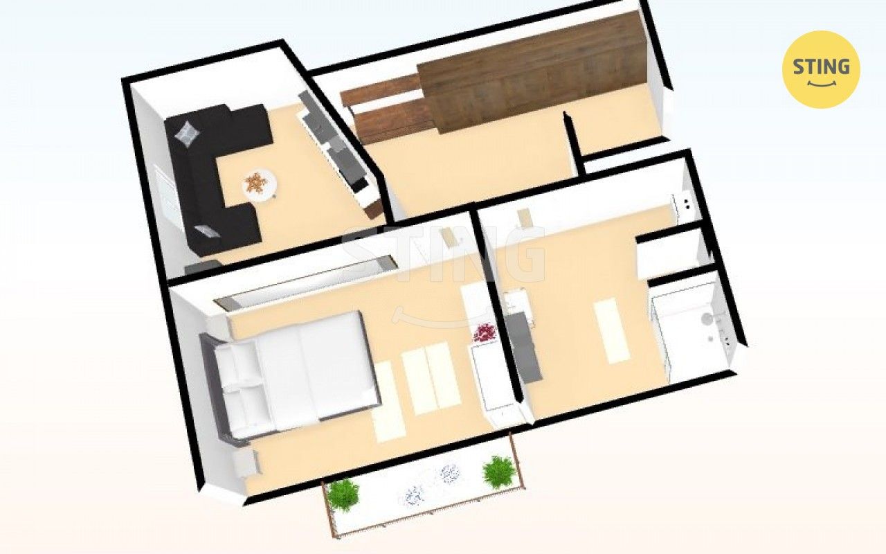 Byt 2+kk, 37 m²