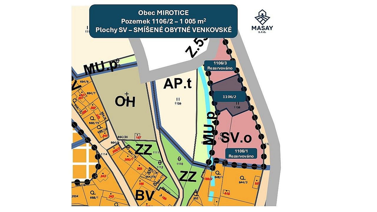 Pozemky pro bydlení, Mirotice, okres Písek - 2