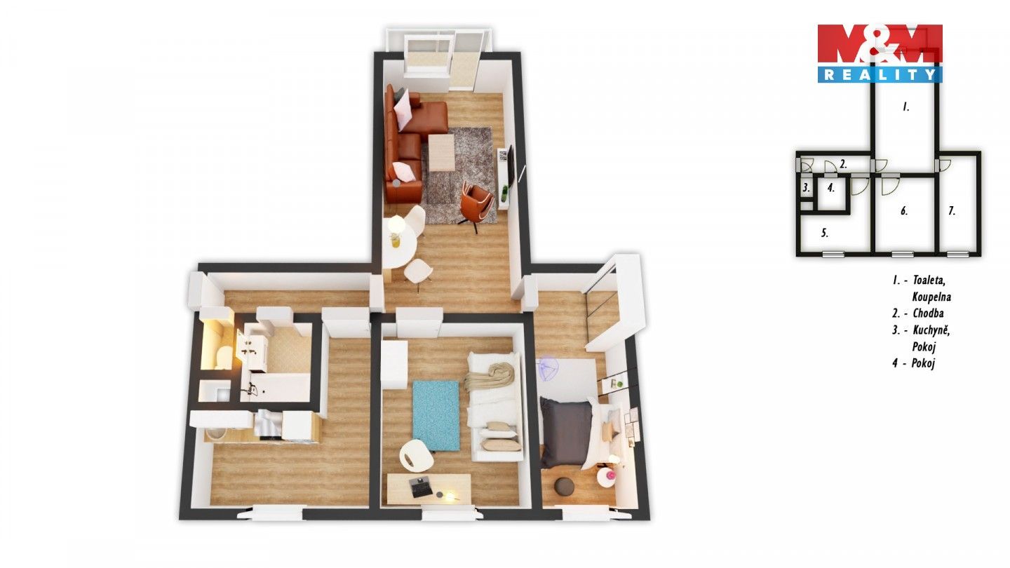 Prodej byt 3+1 - Sloupská, Nový Bor, 70 m² - 5