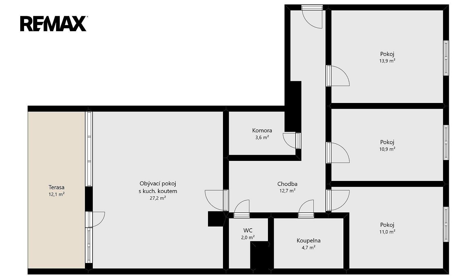 Byt 4+kk · 93 m² · Brno - Lesná, okres Brno-město, Jihomoravský kraj - 3