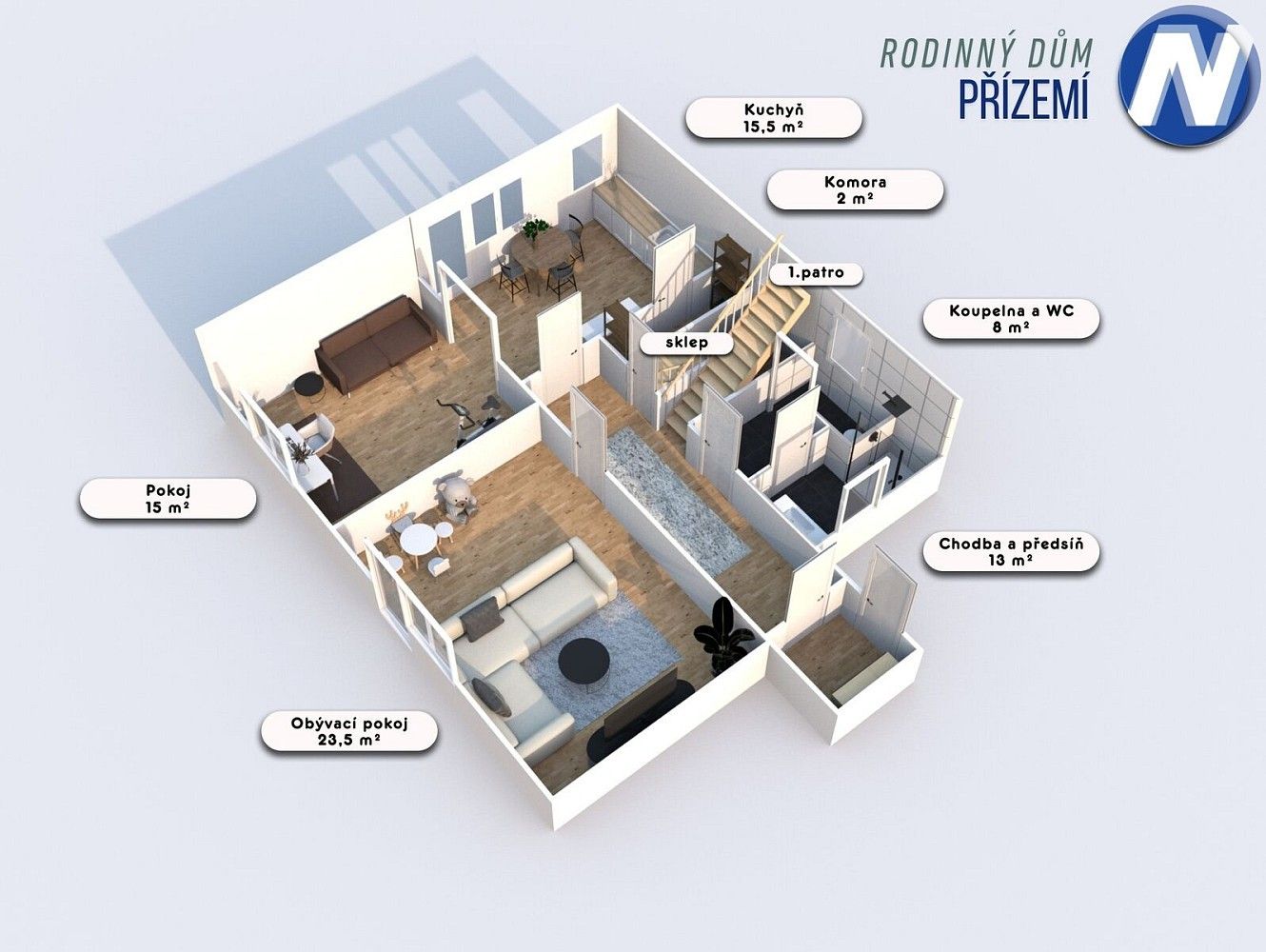 Prodej rodinný dům - Nebahovy - Jelemek, okres Prachatice, Jihočeský kraj, 139 m² - 5