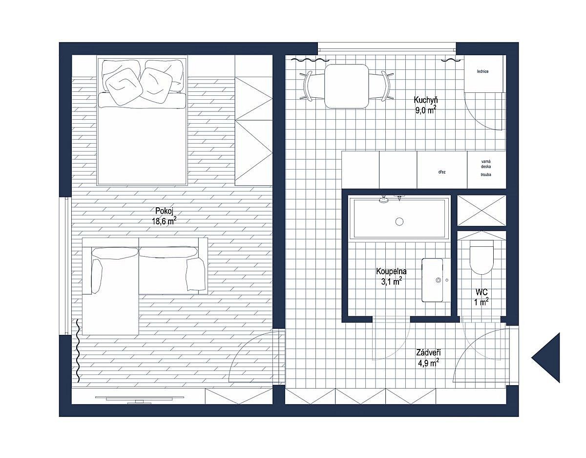 Prodej byt 1+1 - Kralupy nad Vltavou - Lobeček, okres Mělník, Středočeský kraj, 36 m² - 5