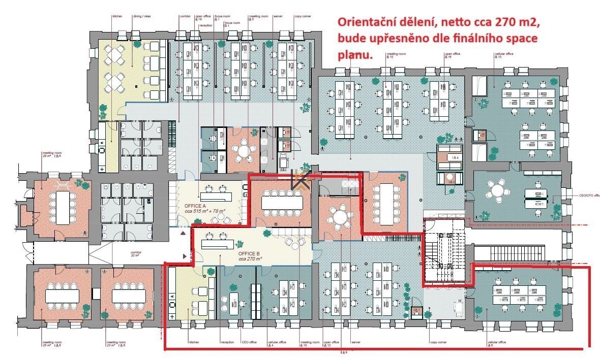 Pronájem kancelář - U průhonu, Praha, 270 m²