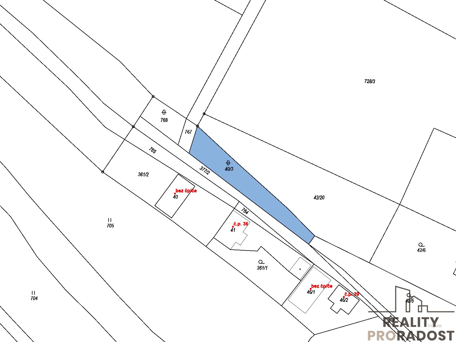 Pozemek · 810 m² · Nestrašovice - 3