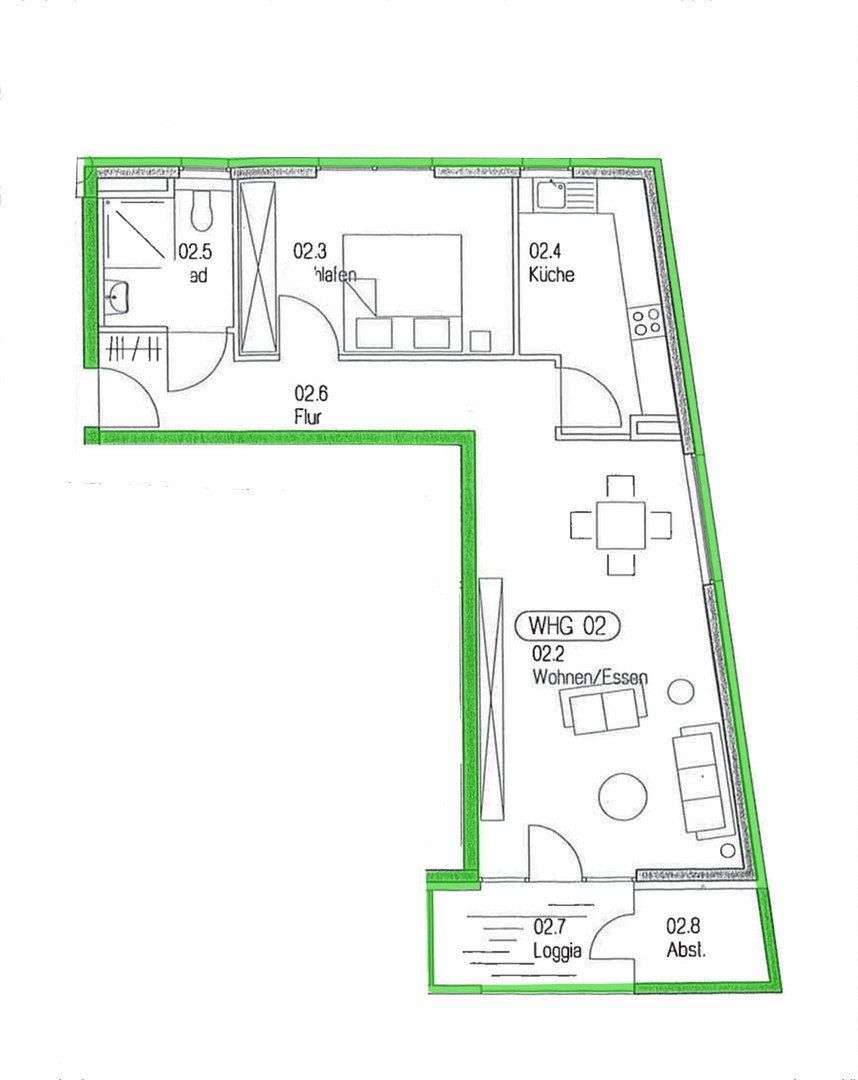 2+1, Obere Str. 2, , Bádensko-Württembersko, 76 m² - 1