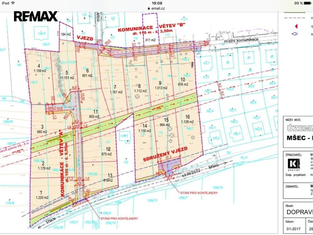 Prodej pozemek pro bydlení - Mšec, 822 m² - 2