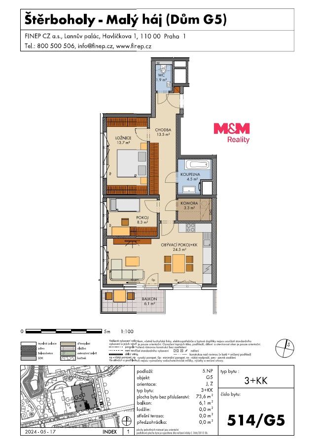 3+kk, Honzíkova, Praha, 73 m² - 2