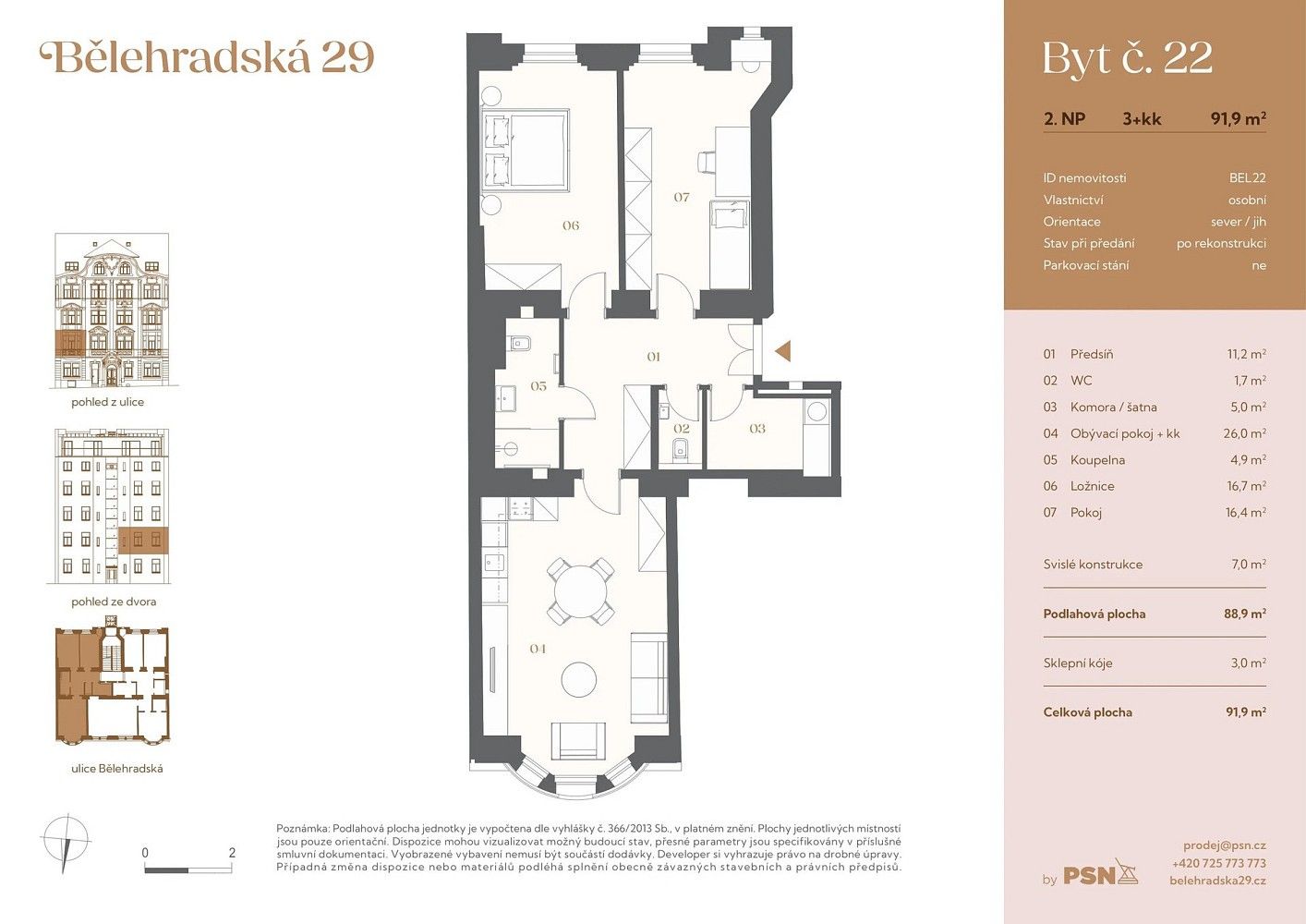 3+kk, Praha - Vinohrady, Hlavní město Praha, 82 m² - 2