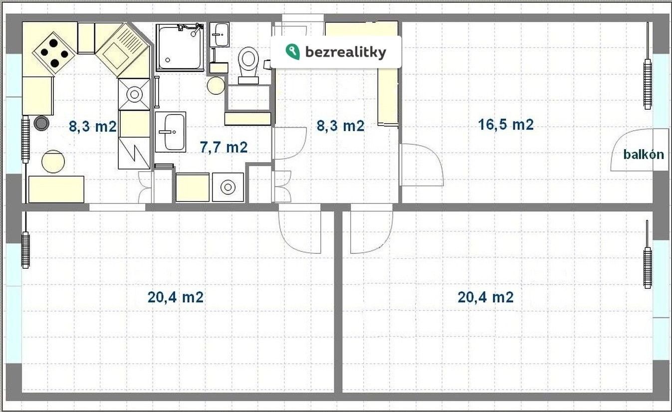 3+1, Pražská tř. 2084, České Budějovice 3, 82 m² - 2