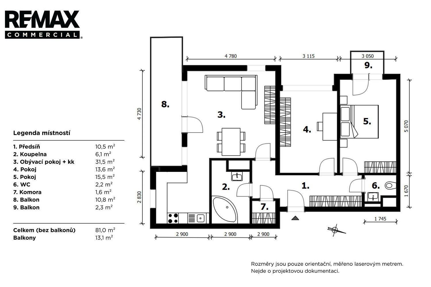 Byt 3+kk · 81 m² · Praha - Letňany, okres Praha 18, Hlavní město Praha - 4